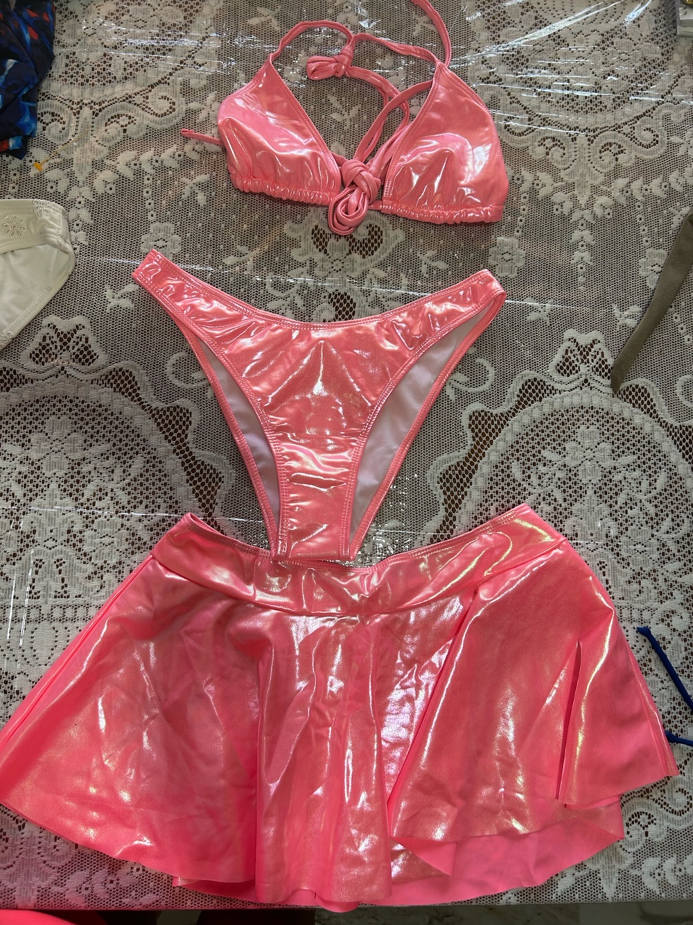 Shimmer Bikini with skirt - Pink